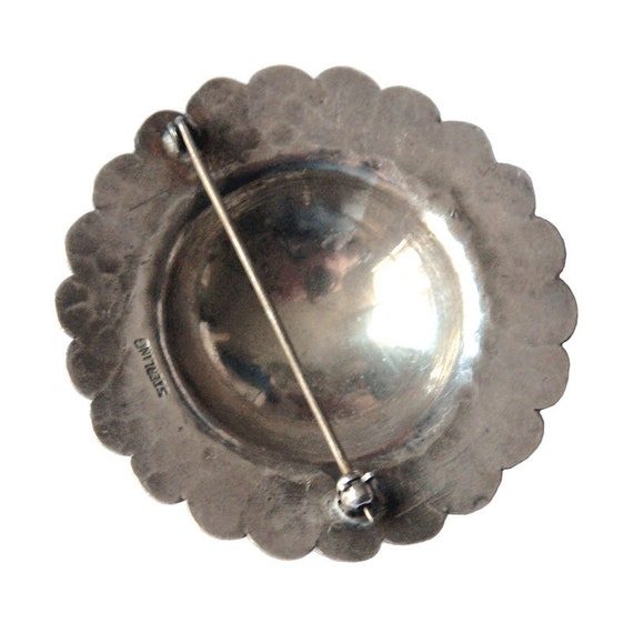 Vintage Sterling Sun Brooch - image 3