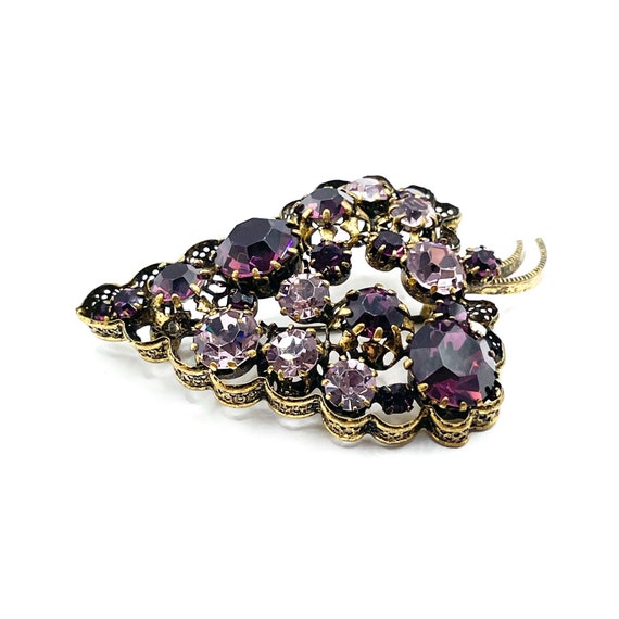 Vintage Austrian Crystal Grapes Brooch - image 3