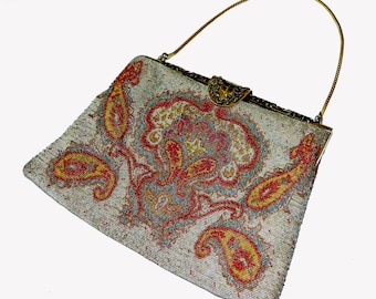 Beautiful Vintage French Beaded Handbag