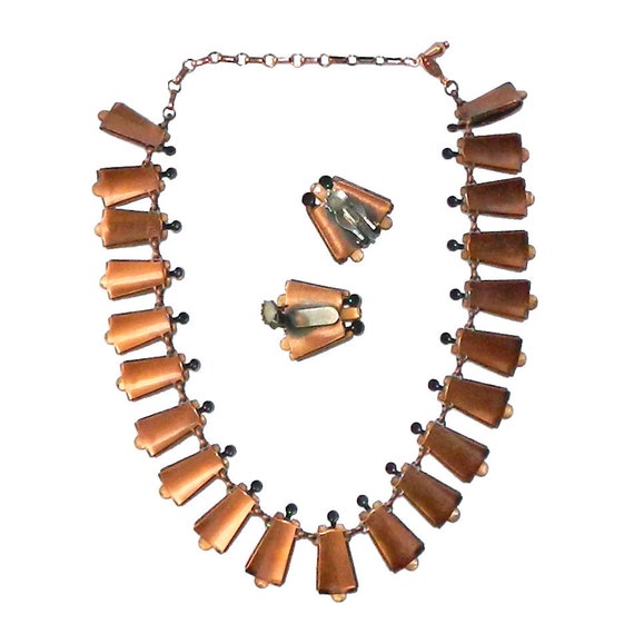 Vintage 1950s Matisse Enameled Copper Necklace an… - image 5