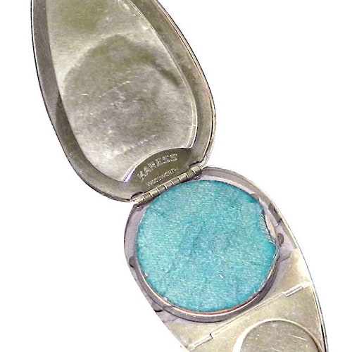 Vintage 1920s shops Enameled Compact with Guilloche Engraving