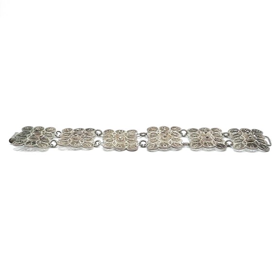 Vintage Silver Filigree Bracelet - image 6