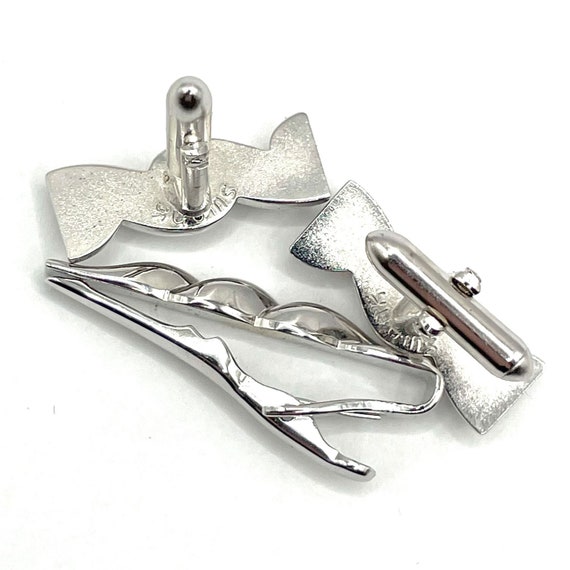 Vintage 1950s Cufflinks and Tie Clip Set - image 6