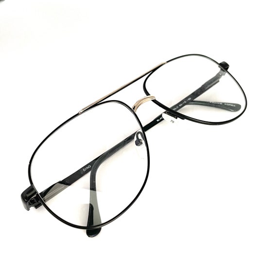 Vintage 1980s Black Aviator Style Eyeglasses Neve… - image 5
