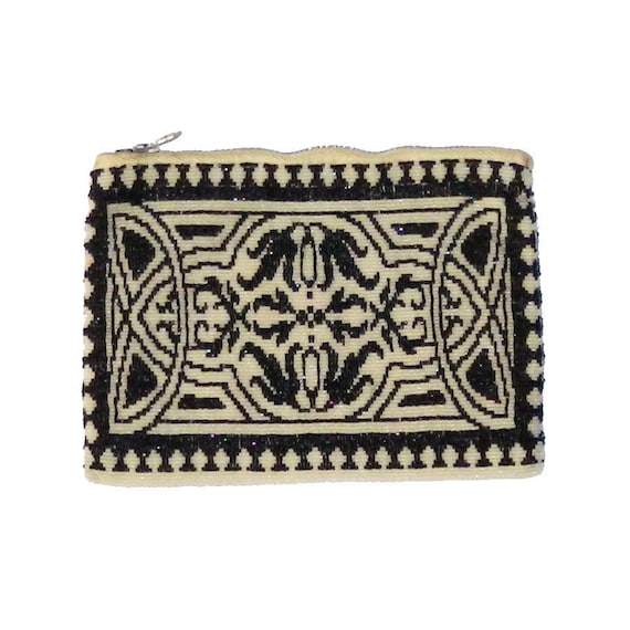 Antique Beaded Arts And Crafts Style Clutch Handb… - image 1