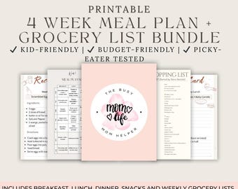 112 Meals Planned with Weekly Grocery Lists