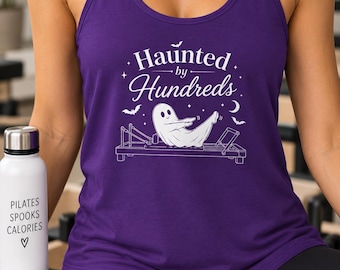Haunted by Hundreds| Halloween Pilates Racerback Tank| Funny Ghost Pilates Tee| Spooky Workout Shirt| Reformer Lover Gift