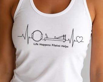 Life Happens Pilates Helps| Pilates Racerback Tank Top