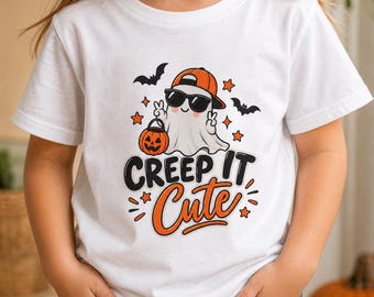 Creep it Cute| Halloween Shirt | Cute Ghost Toddler Shirt | Kids Halloween Tee | Pumpkin Patch Outfit |Trick or Treat Kids Shirt