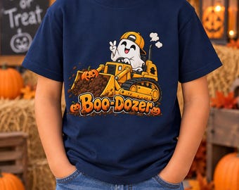 Boo Dozer Kids Halloween Sweatshirt, Ghost Bulldozer Shirt, Construction Halloween Sweatshirt, Boys Halloween Shirt, Toddler Halloween Gift
