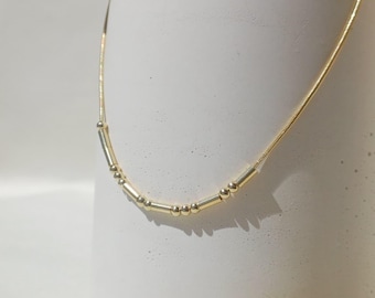 14K Gold Custom Morse Code Necklace | Hidden Message Gift for Bridesmaid | Morse Code Jewelry | Secret Name | Personalized Dainty Jewelry
