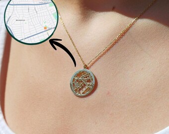 14K Personalized Coordinate Necklace, Where We First Met, First Date Map, Engagement Location, Custom Coordinates, Dating Necklace