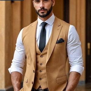 Men&#39;s 3 Piece Half Sleeve Suit: Wedding, Party, Business Outfit