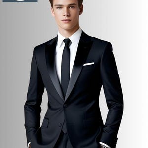 Men&#39;s Black Slim Fit Suit: Wedding, Business & Party Wear