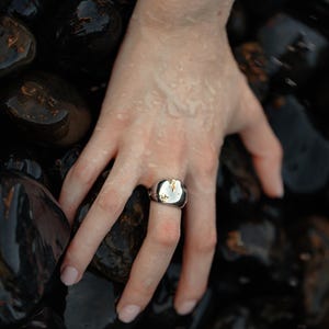 Bold 925 Sterling Silver Dome Ring for Women | Statement Oval Shape | Minimalist Chunky Band | Gift Jewelry for Her | Polished Mirror Finish image 4