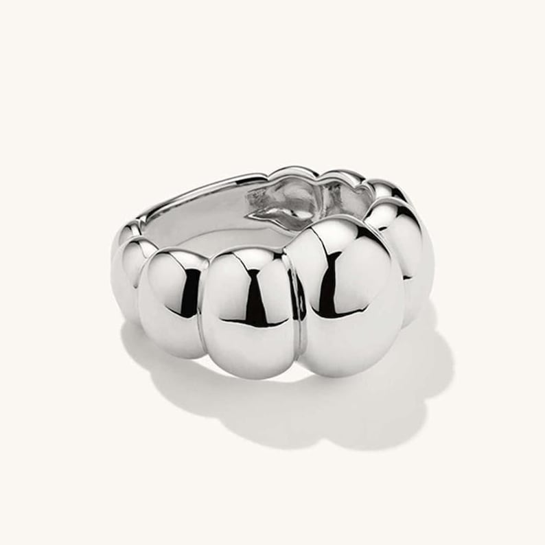 Bubble Ring Chunky Statement Ring Sterling Silver Puffy Cloud Ring Modern Jewelry Gift image 1