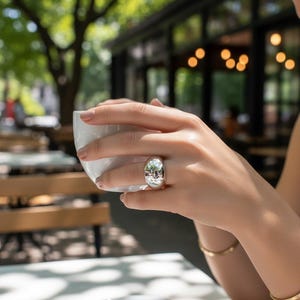 Bold 925 Sterling Silver Dome Ring for Women | Statement Oval Shape | Minimalist Chunky Band | Gift Jewelry for Her | Polished Mirror Finish image 1