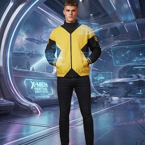 Yellow Black Superhero Inspired Bomber Jacket | Comic Fan Cosplay Jacket | Cosplay Costume