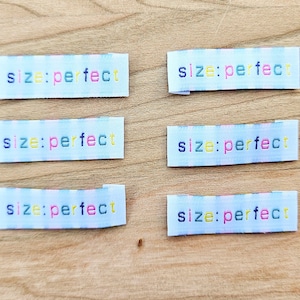 Sewing Labels for Handmade Clothing | Woven Tags for Quilters & Crafters - Size Perfect