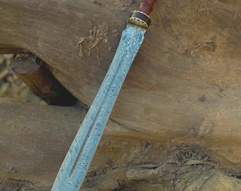 Handgemachtes Römisches Gladius Schwert aus Damast-Stahl: Mit Rosenholz Griff, Cosplay Wikinger Schwert