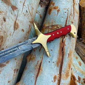 Handmade Damascus Steel Ertugrul Sword, Turkish Style Scimitar, Decorative Medieval Sword, Collectible Display Piece