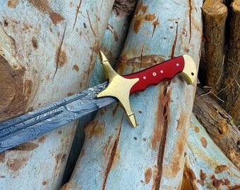 Handmade Damascus Steel Ertugrul Scimitar: Arabic Turkish Sword