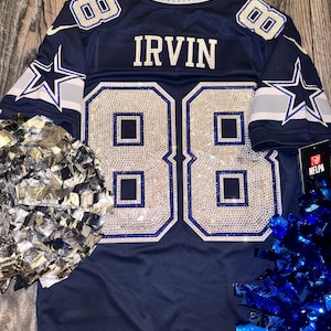 Camiseta deportiva personalizada con pedrería, ropa para el día del partido, estilo brillante personalizado. imagen 8