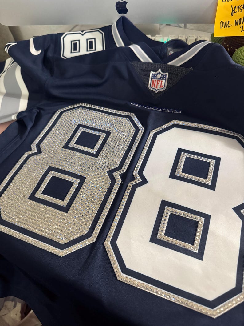 Camiseta deportiva personalizada con pedrería, ropa para el día del partido, estilo brillante personalizado. imagen 9