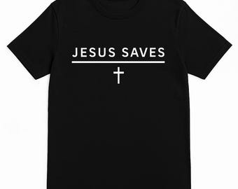 Maglietta Gesù salva / Maglietta grafica cristiana / Abbigliamento religioso / Maglietta verde salvia