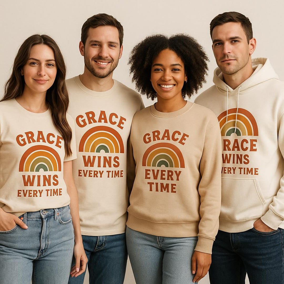 Grace Wins Every Time Shirt • Retro Christian Sweatshirt • Faith ...