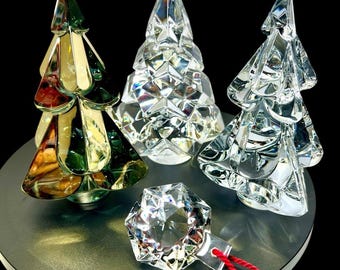 Baccarat France Crystal Snowflake Christmas Holiday Ornament With