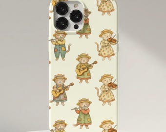 Musician Cat iPhone Tough Case – Vintage Style Music Lover Gift
