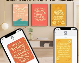 Daily Positivity Prints – Motivational Wall Art, Text Message Quotes (Digital Download)