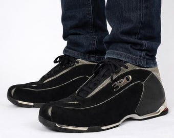 VTG 310 Motoring Robertson Sneaker Uomo Taglia 10 Nero Camoscio Finiture Cromate Allacciatura