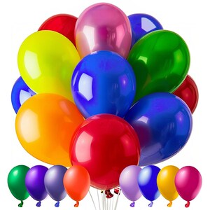 Colorful Latex Balloons – 100-Pack 12&quot; Balloons in 10 Vibrant Colors for All Celebrations