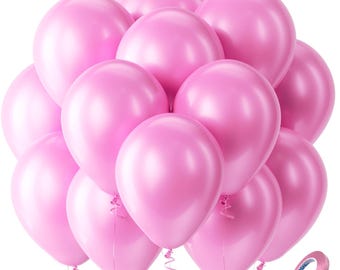 Globos de látex rosa perla, paquete de 100 unidades, 30 cm, rosa pastel, para helio, ideales para cumpleaños, bodas, fiestas de revelación de género y decoración.