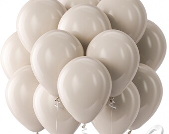 Globos de látex color crema para fiestas, paquete de 100 unidades, 30 cm (12 pulgadas), color beige, marfil, marrón claro, estilo bohemio neutro, ideales para bodas, graduaciones y decoración con temática safari.