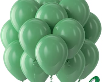 Globos de látex verde salvia – Paquete de 100 globos redondos de helio verde oliva de 30 cm (12 pulgadas) para bodas, cumpleaños y fiestas.
