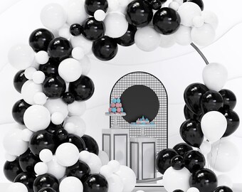 Black White Balloon Garland Arch Kit 120PCS for Birthday Parties, Weddings, Graduations and Bridal Showers