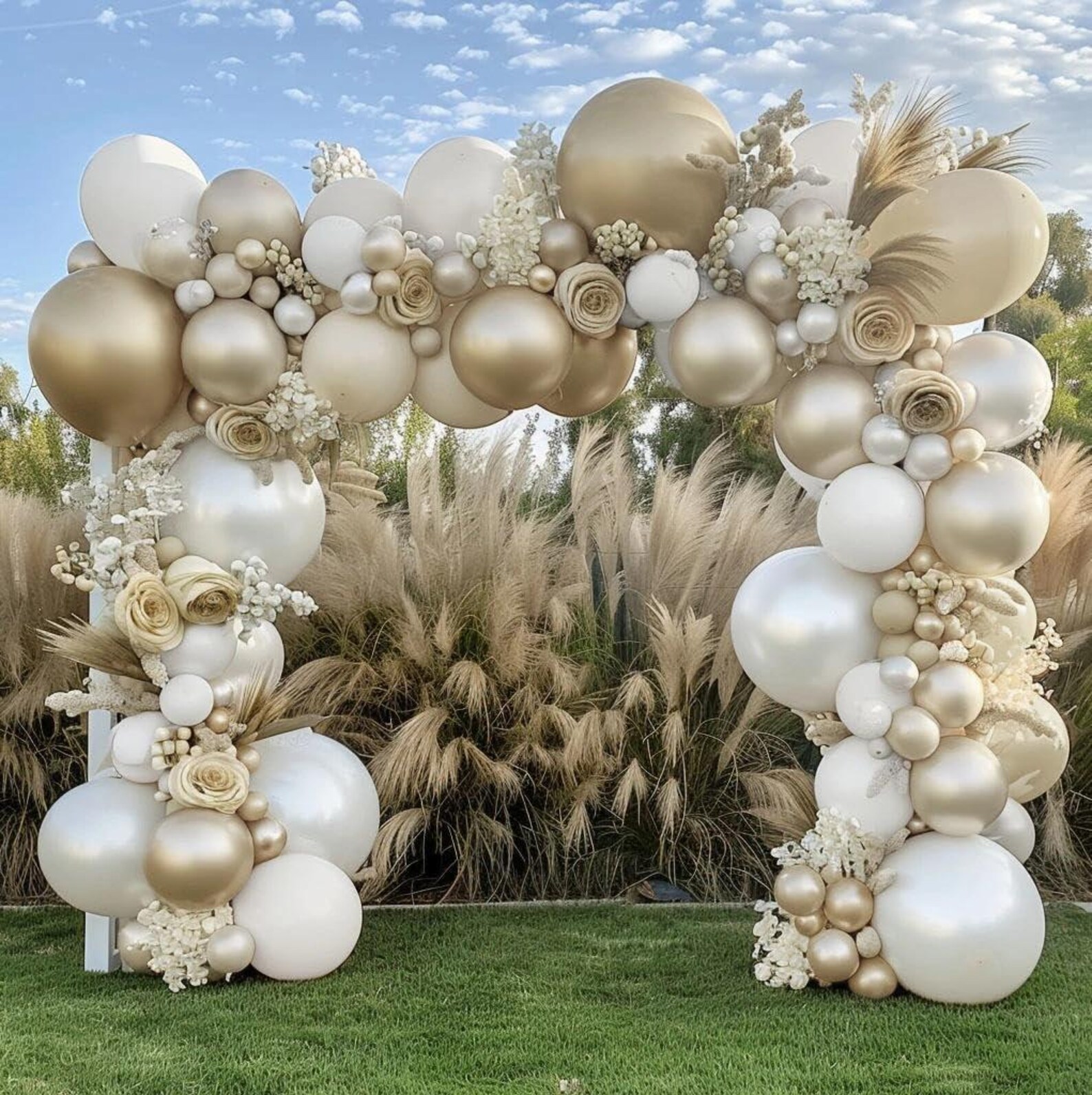 White & Gold Balloon Arch Kit – Elegant Party Garland - Etsy
