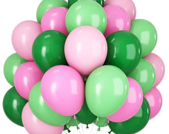 Set de globos rosa y verde – 60 piezas para decoración de fiestas