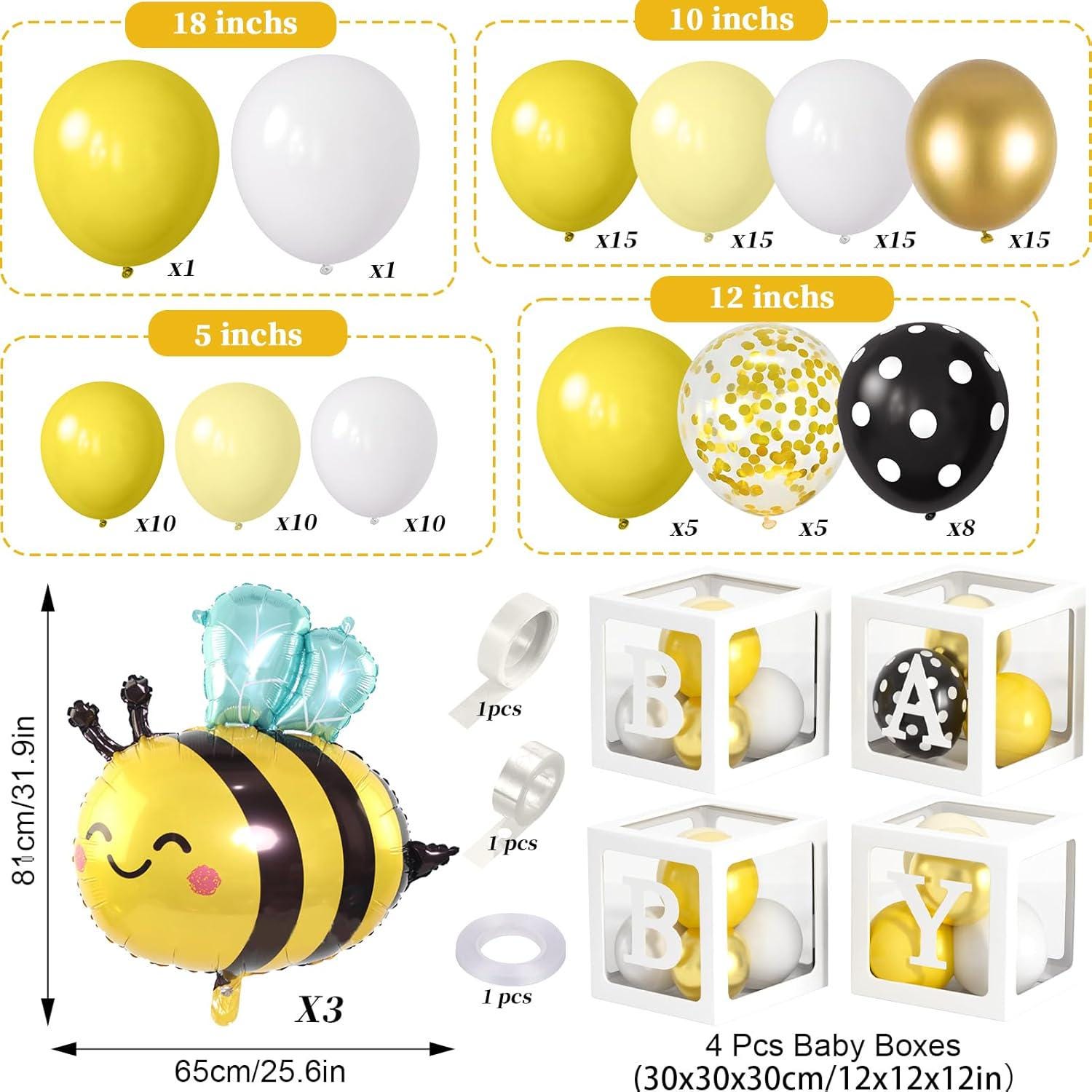 Bee Baby Shower Decorations – Balloon Arch, Boxes & Bee Balloons - Etsy