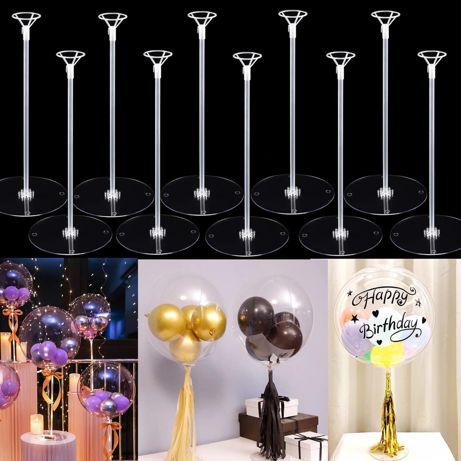 10 Pack Balloon Sticks with Base