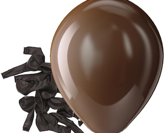 Globos de látex marrones para fiestas, paquete de 150 unidades, 5 pulgadas, mate, pequeños, marrón oscuro, para helio, ideales para cumpleaños, graduaciones y fiestas de Acción de Gracias.