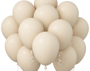 Sand White Latex Balloons - 30 Pcs Boho Party Decorations
