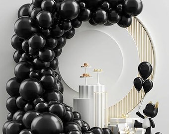 Black Balloon Garland Kit, Halloween, New Year, Birthday