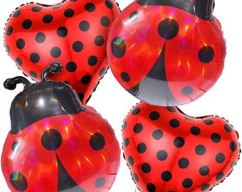 Ladybug Foil Mylar Balloons Insect Bug Spring Theme Lady Bug Party Balloons Arch Lady Bugs Decor for Baby Shower Birthday Party