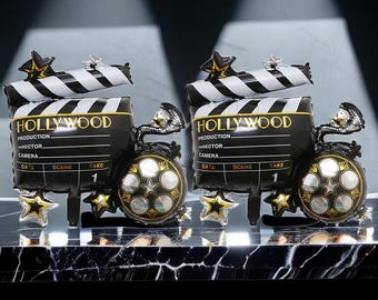 2pc Cine Camera Foil Balloons | Movie Night & Hollywood Theme Party Decor for Birthdays, Weddings, Photoshoots and Carnivals