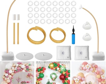 Balloon Arch Stand Kit, 8.2Ft & 5Ft Half Arch Balloon Stand, Free Bending Balloon for Wedding Baby Shower Birthday Party Supplies Decor