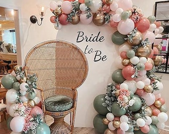 Sage Green & Dusty Pink Balloon Arch Kit: Bridal Shower Decor
